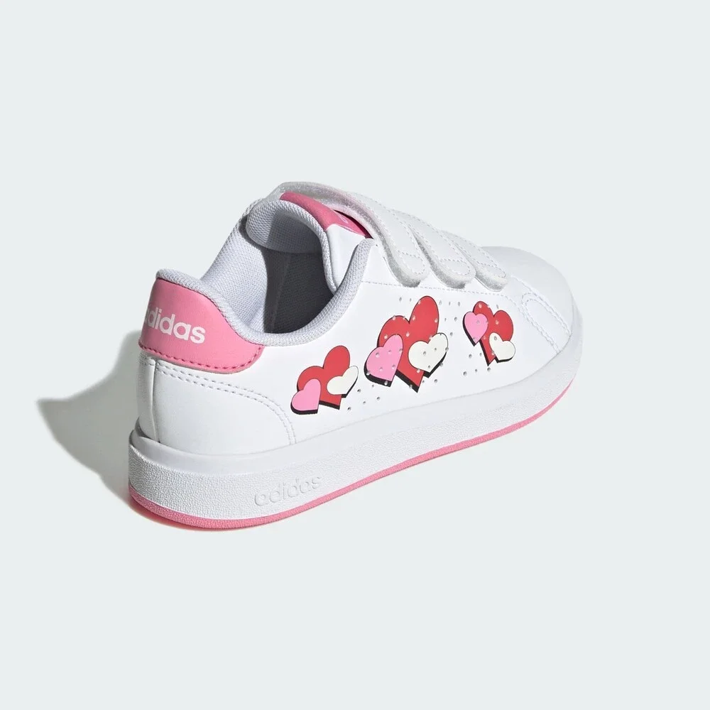 Adidas Advantage Base 2.0 JH9860 Kids 3 M White Pink Sportswear Shoes HTAT1815